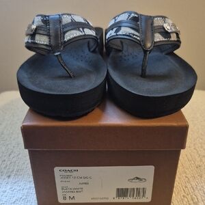 Coach Black and Gray Flip Flops